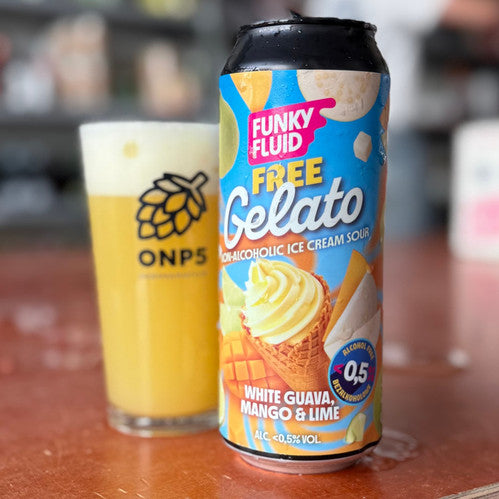 Bière Funky Fluid Free Gelato White Guava, Mango & Lime sans alcool 0,5%